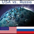 US Russia power chess game flags