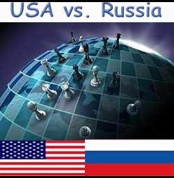 US Russia power chess game flags