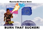 Russia-EU Peace Dove Burned